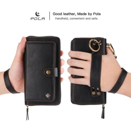Кожаный чехол- клатч Pola на iPhone 7 Plus / 8 Plus - Black