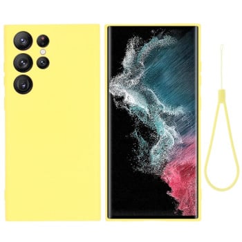 Силиконовый чехол Solid Color Liquid Silicone на Samsung Galaxy S23 Ultra 5G - желтый