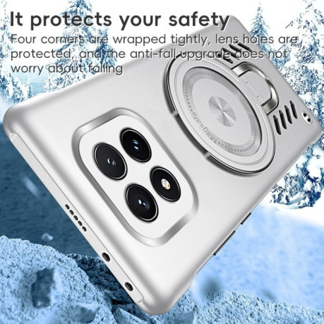 Протиударний чохол Ice Feeling Cooling MagSafe Magnetic для Xiaomi Redmi Note 14 Pro 5G/Poco X7 - помаранчевий