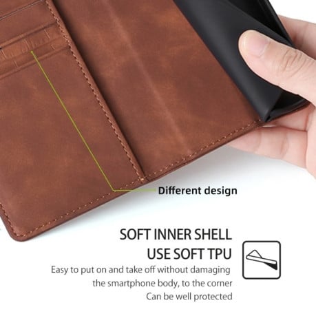 Чохол-книжка Skin Feel Crocodile Texture для Samsung Galaxy M55 5G - коричневий