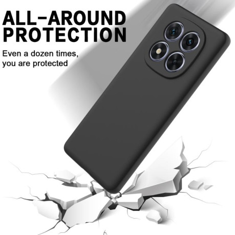 Силиконовый чехол Solid Color Liquid Silicone на Xiaomi Redmi Note 14 Pro 4G - черный