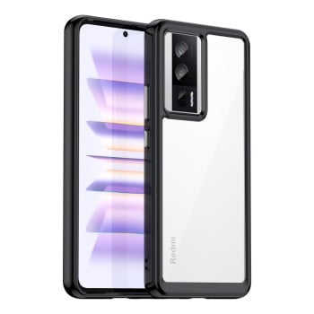 Противоударный чехол  Colorful Acrylic Series с цветной силиконовой боковиной на Xiaomi Poco F5 Pro - черный