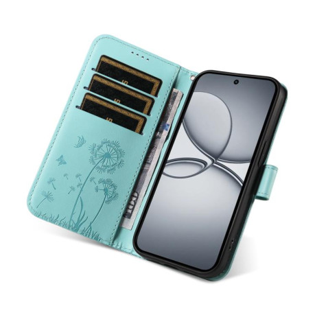Чехол-книжка с тиснением Dandelion и магнитным хлястиком для Realme 15T 5G — зелёный