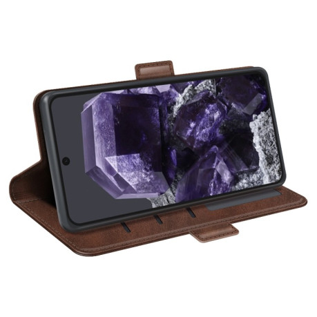 Чехол-книжка Dual-side Magnetic Buckle для Google Pixel 8a - коричневый