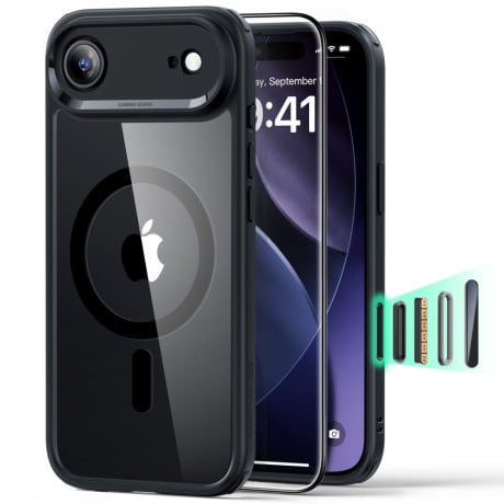 Оигинальный чехол ESR Classic Hybrid с MagSafe + накладка на клавишу на iPhone Air - Clear Black