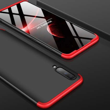 Чехол GKK Three Stage Splicing Full Coverage на Samsung Galaxy A70 -черный красный
