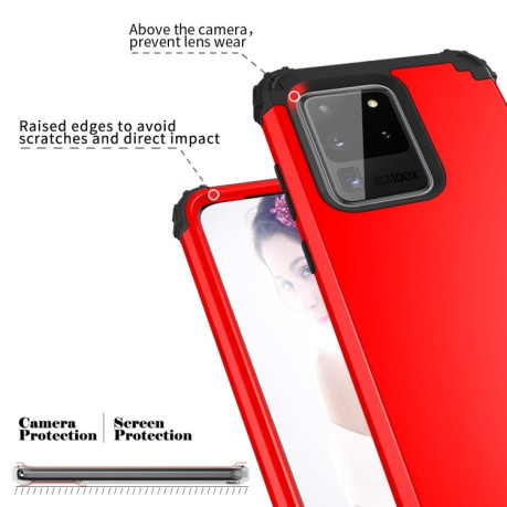 Противоударный чехол Three-piece Anti-drop на  Samsung Galaxy S20 Ultra - красный