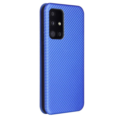 Чохол-книжка Carbon Fiber Texture на Samsung Galaxy A52/A52s - синій