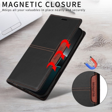 Чехол-книжка GQUTROBE G01 RFID Anti-theft Leather для Samsung Galaxy A16 - черный
