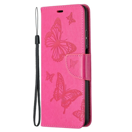 Чохол-книжка Butterflies Pattern на Xiaomi Mi 10T Lite - пурпурно-червоний