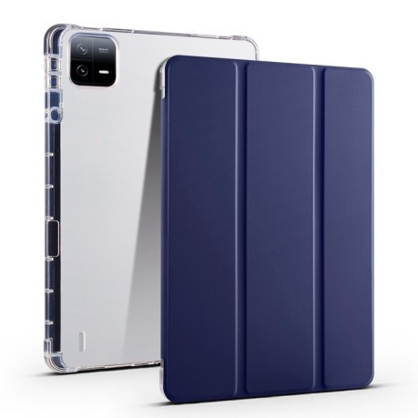 Чехол-книжка 3-fold Clear TPU Smart Leather для Xiaomi Pad 7 / 7 Pro - синий