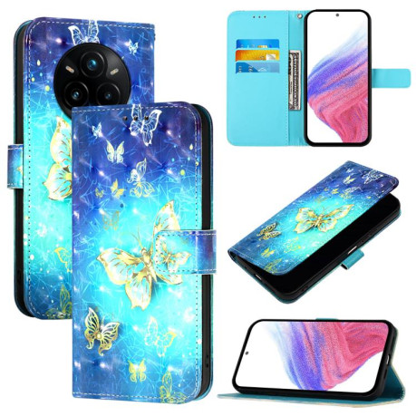 Чехол-книжка 3D Painting для Realme 14 Pro+ 5G - Butterfly