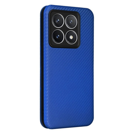 Чехол-книжка Carbon Fiber Texture на Xiaomi 14T Pro - синий