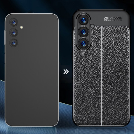 Протиударний чохол Litchi Texture на Samsung Galaxy S24 5G - чорний