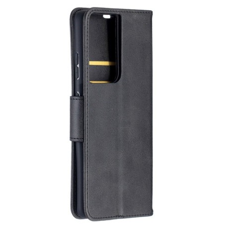 Чехол-книжка Retro Lambskin Texture на Samsung Galaxy S21 Ultra - черный