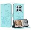 Чохол-книжка Embossed Kitten Phone Leather на Xiaomi Redmi Note 15 4G / 5G /Poco M8  — м'ятний