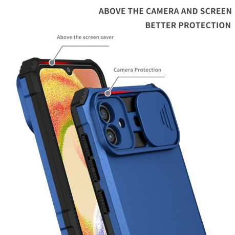 Протиударний чохол Stereoscopic Holder Sliding для Samsung Galaxy A04 4G - синій