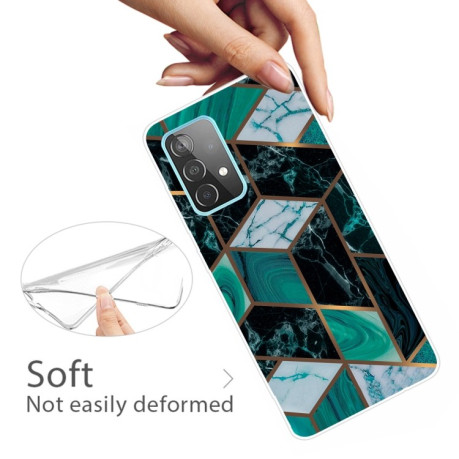Противоударный чехол Marble Pattern для Samsung Galaxy A32 5G- Rhombus Dark Green