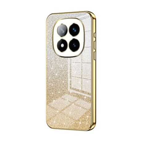 Ударозащитный чехол Gradient Glitter Powder Electroplated на Redmi Note 14 Pro+ 5G - золотой