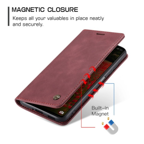 Шкіряний чохол CaseMe-013 Multifunctional на Xiaomi Redmi Note 12 5G / Poco X5 - винно-червоний