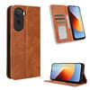 Чехол-книжка Magnetic Buckle Retro для Redmi A7 Pro 171mm / Poco C85x 5G — коричневый