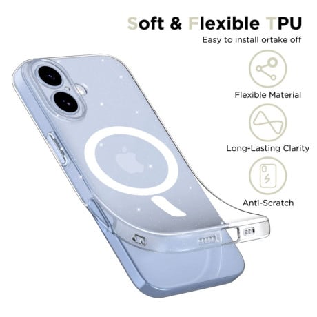 Чохол Tech-Protect FlexAir MagSafe на iPhone 17 - Clear Glitter