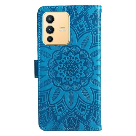Чехол-книжка Embossed Sunflower для Vivo S12 / V23 5G - синий