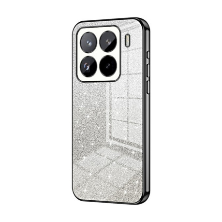 Ударозахисний чохол Gradient Glitter Powder Electroplated на Xiaomi 15 Pro - чорний