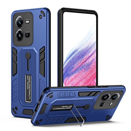 Противоударный чехол Variety Brave Armor Finger Loop Holder для Vivo V25 5G / V25e - синий