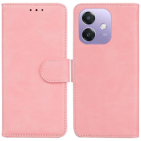 Чохол-книжка однотонна Pure Color з магнітною застібкою на OPPO A5x 5G/A3 4G/5G/A3x 4G/5G - рожевий