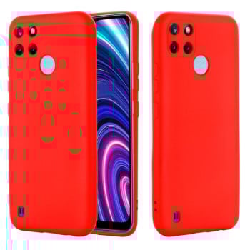 Чехол Solid Color Liquid Silicone на Realme C21Y/C25Y - красный