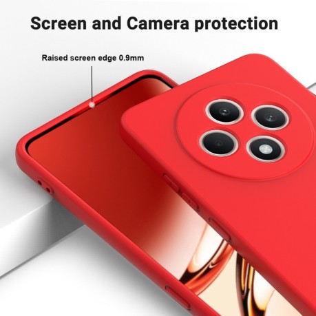 Силиконовый чехол Solid Color Liquid Silicone на OPPO Reno12 F/12 FS - красный