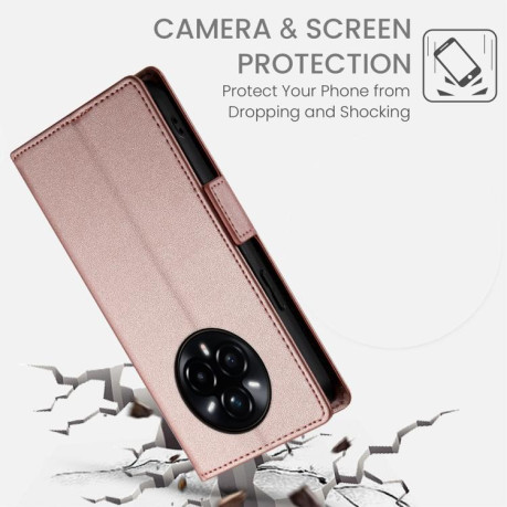 Чохол-книжка Side Buckle Magnetic Frosted Leather для Realme 14 Pro+ - золото