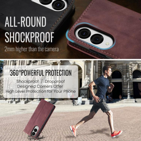 Чехол-книжка CaseMe-013 Multifunctional на Samsung Galaxy S25 Edge 5G - красный