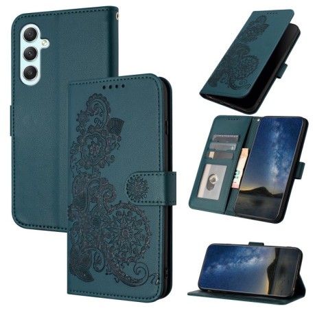 Чохол-книжка Totem Embossed Magnetic Leather для Samsung Galaxy A35 - зелений