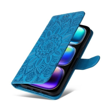 Чехол-книжка Embossed Sunflower для Infinix Hot 50i / Smart 9 - синий