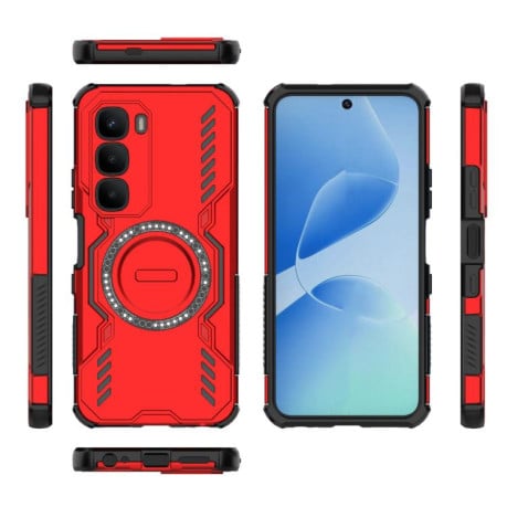 Противоударный чехол Butterfly Armor с MagSafe на Infinix Hot 60 Pro 4G Global - красный