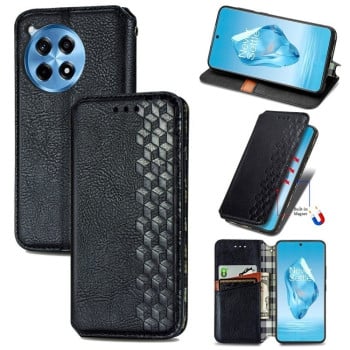 Чехол-книжка Cubic Grid для OnePlus Ace 3 Pro - черный