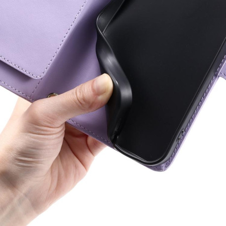 Чохол-книжка Ring Buckle Rhombic Leather для OPPO Reno13 Pro 5G - фіолетовий