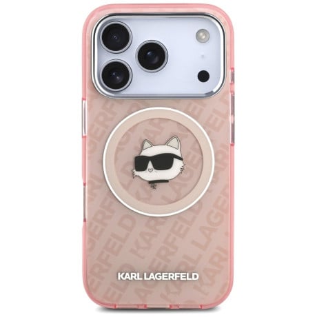 Оригінальний чохол Karl Lagerfeld IML Choupette Head Logo з MagSafe на iPhone 17 Pro - Pink