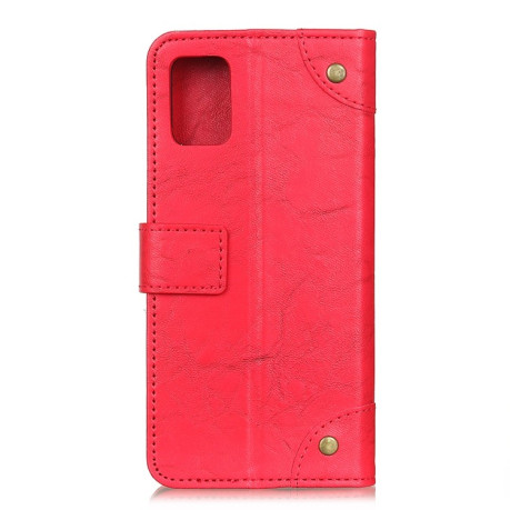 Чехол-книжка Copper Buckle Retro Crazy на Samsung Galaxy M31s - красный