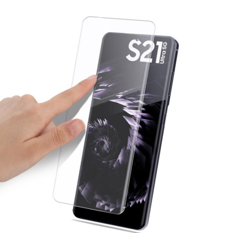 Защитное стекло mocolo 0.33mm 9H с УФ лампой UV Liquid Curved Full Glue для Samsung Galaxy S21 Ultra - прозрачное