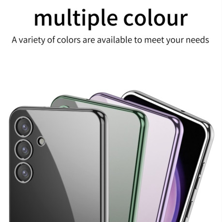 Противоударный чехол GKK Plating Transparent TPU для Samsung Galaxy S24 - зеленый