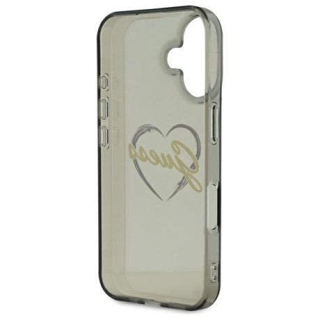Оригинальный чехол Guess IML Heart для iPhone 16 - Black
