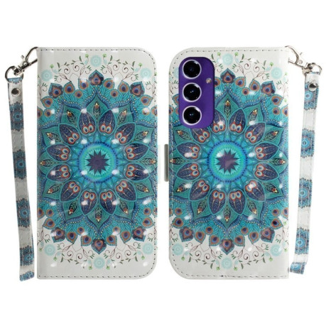 Чехол-книжка Crystal 3D Shockproof Protective Leather для Samsung Galaxy S24 FE 5G - Wreath
