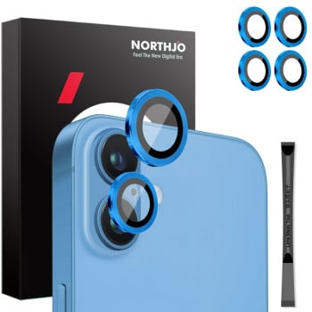 Защита камеры NORTHJO 2 Sets 4pcs Camera Lens  на iPhone 16 / 16 Plus - синий