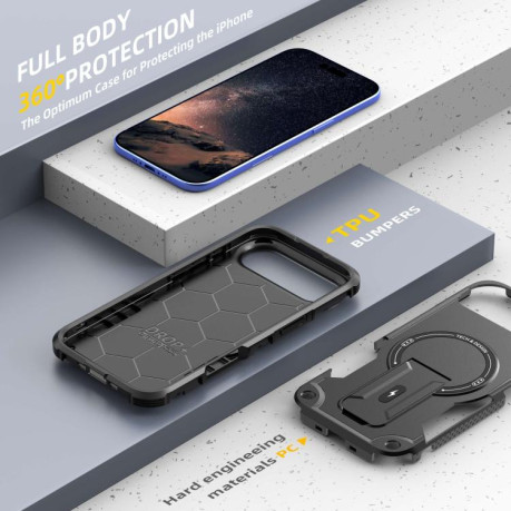 Противоударный чехол Armor Magsafe Holder PC Hybrid TPU для iPhone Air - черный