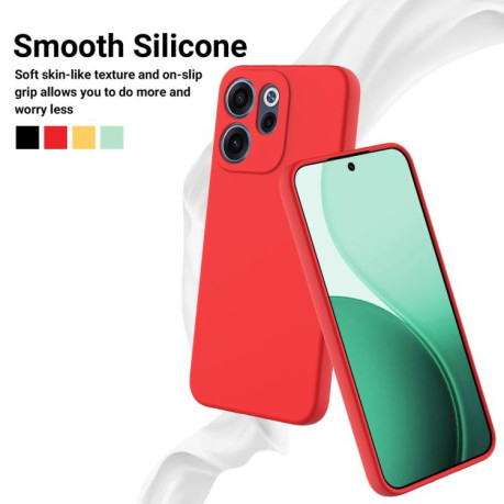 Силиконовый чехол Solid Color Liquid Silicone для OPPO Reno15 F / Reno15 FS 5G — красный