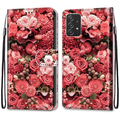 Чехол-книжка Coloured Drawing Cross для Samsung Galaxy A53 5G - Pink Rose Garden