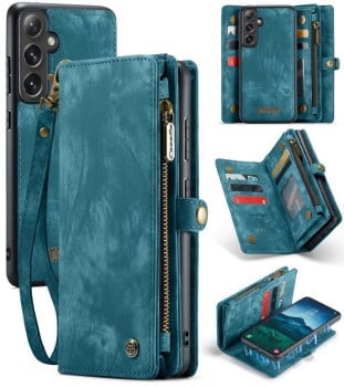 Чохол-гаманець CaseMe 008 Series Zipper Style для Samsung Galaxy S24 FE 5G - синій
